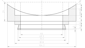 Schema CAD della base del fuocheggiatrore